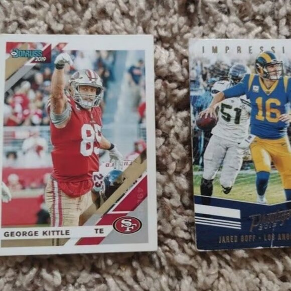 Lot of 2 2019 football cards, George Kittle and Jared Goff - Picture 1 of 1